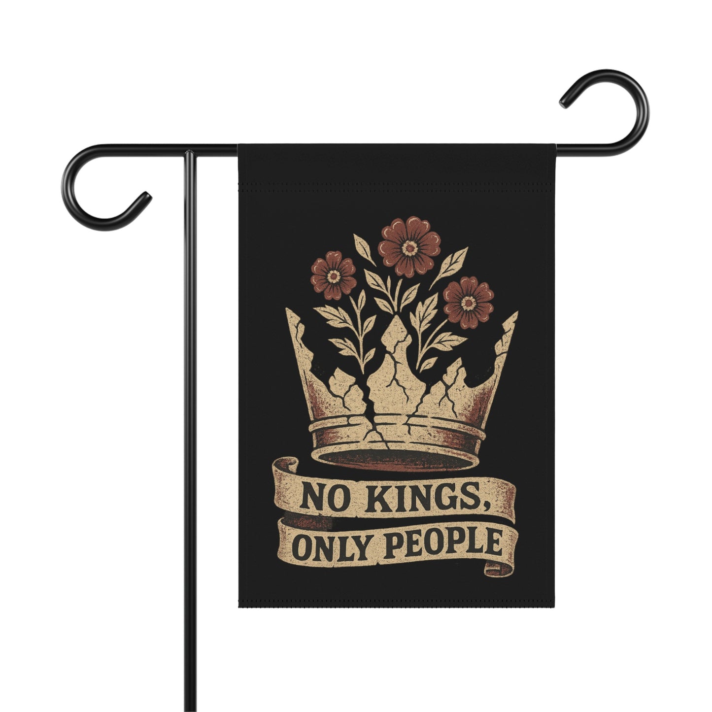 No Kings Only People Floral Crown Design Flag