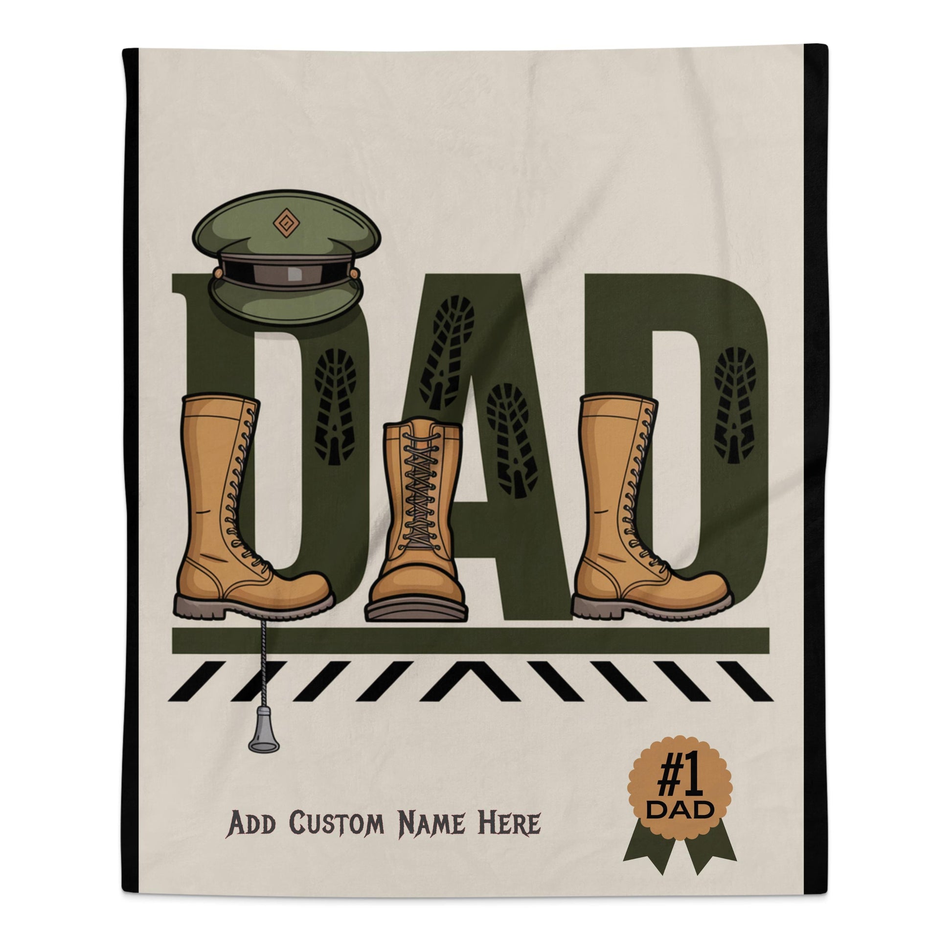 Military Dad Boots and Hat Customizable Blanket product