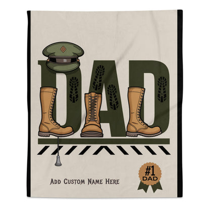 Military Dad Boots and Hat Customizable Blanket product