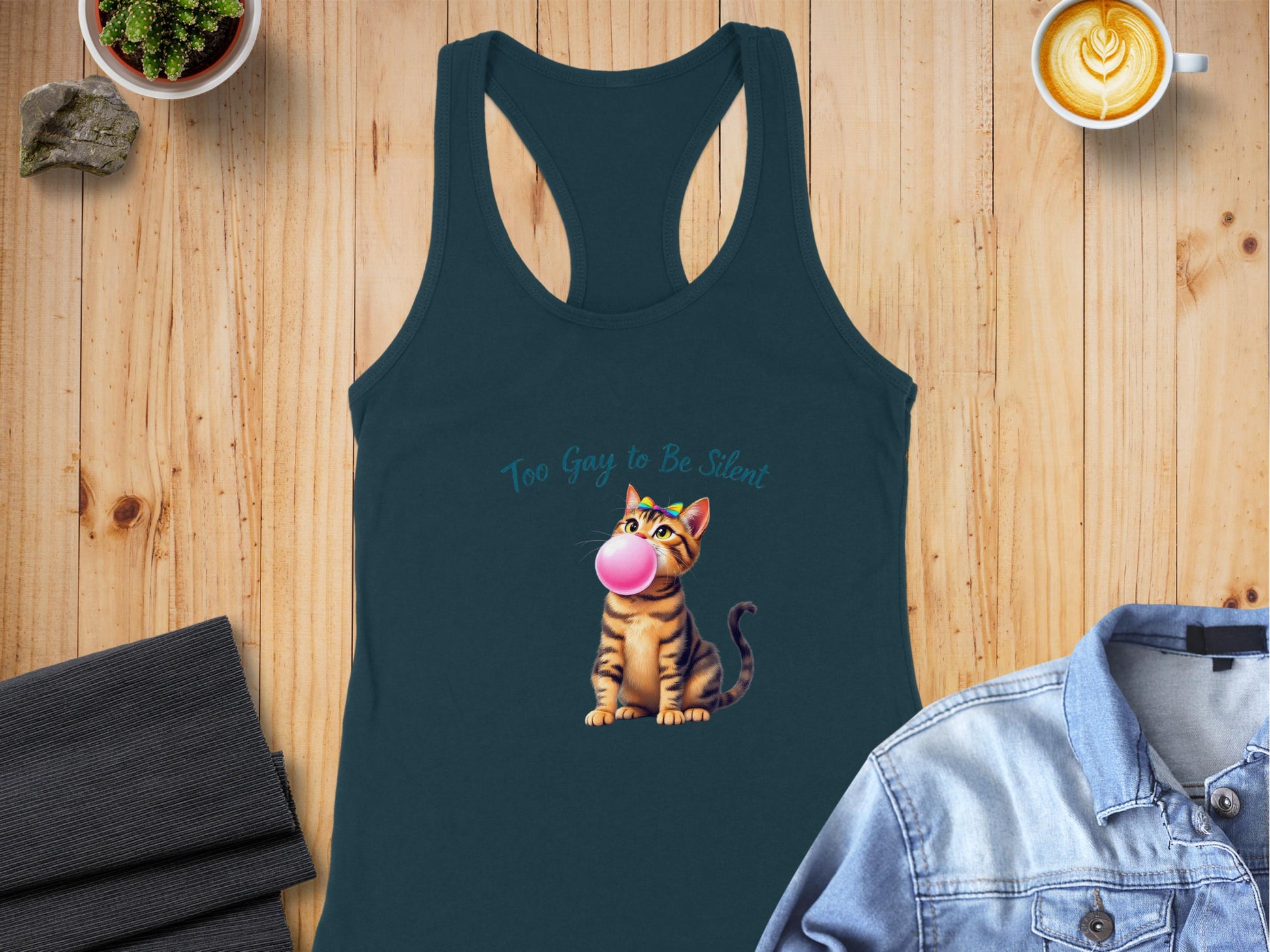 Too Gay to Be Silent Cat Tank Top product type
