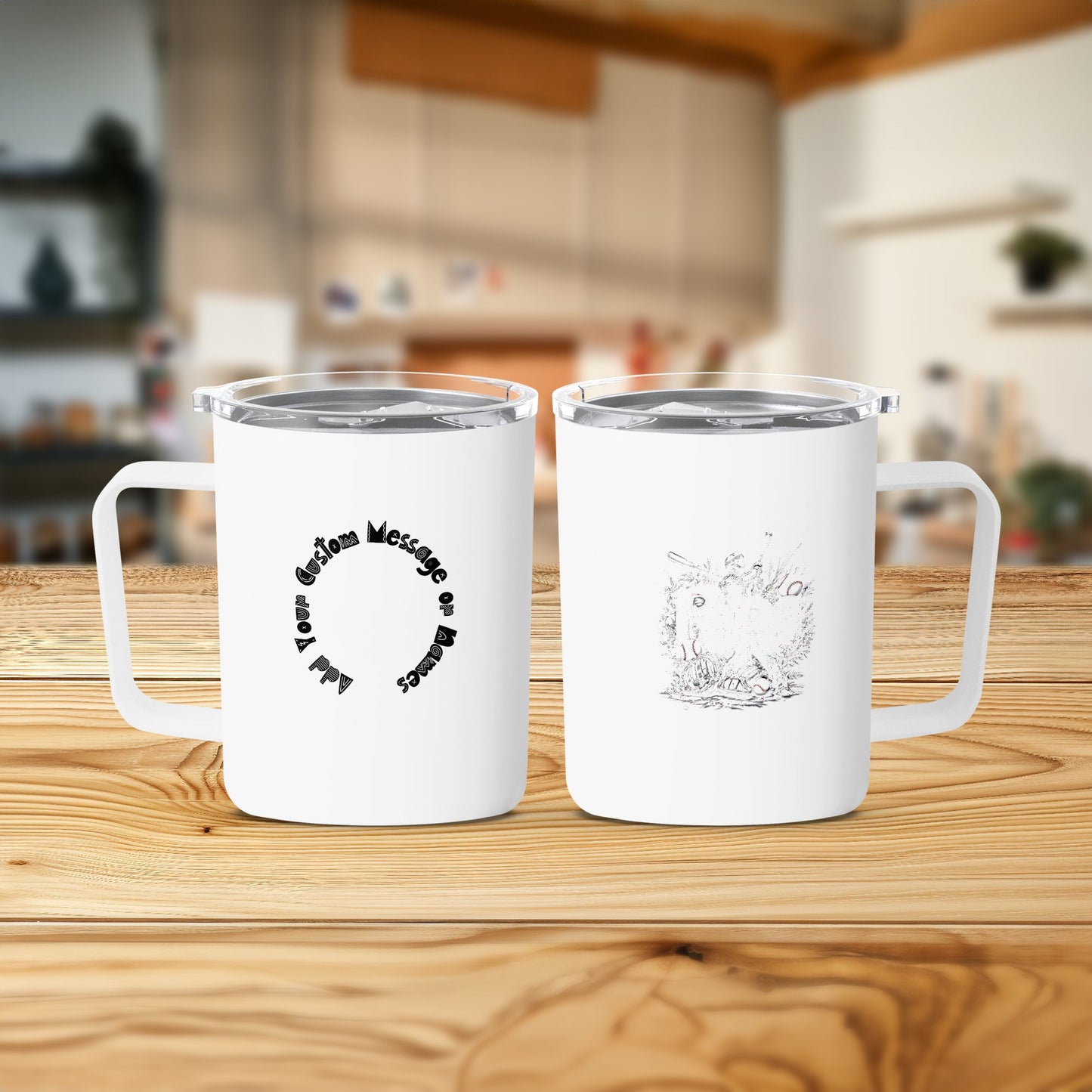 Customizable Outdoor Campfire Illustrated Mug product type