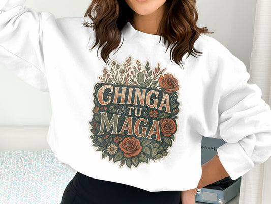 Chinga Tu Maga Stylish Floral Graphic Sweatshirt product