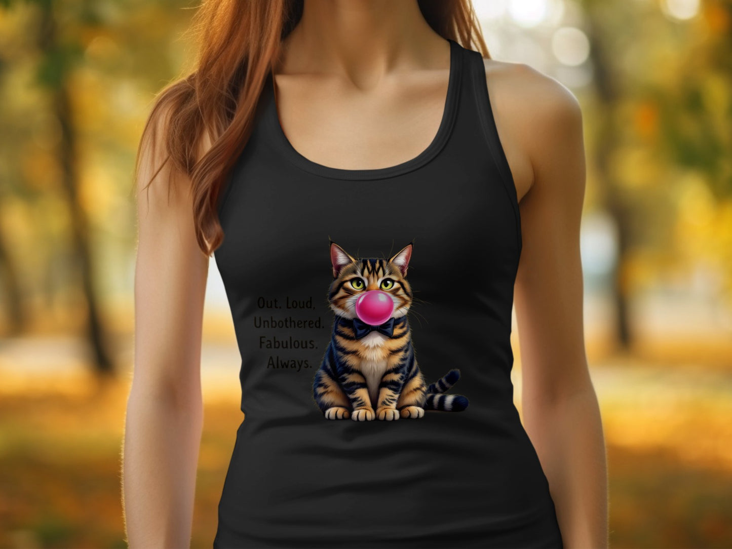 Out Loud Unbothered Fabulous Always Cat Tank Top product