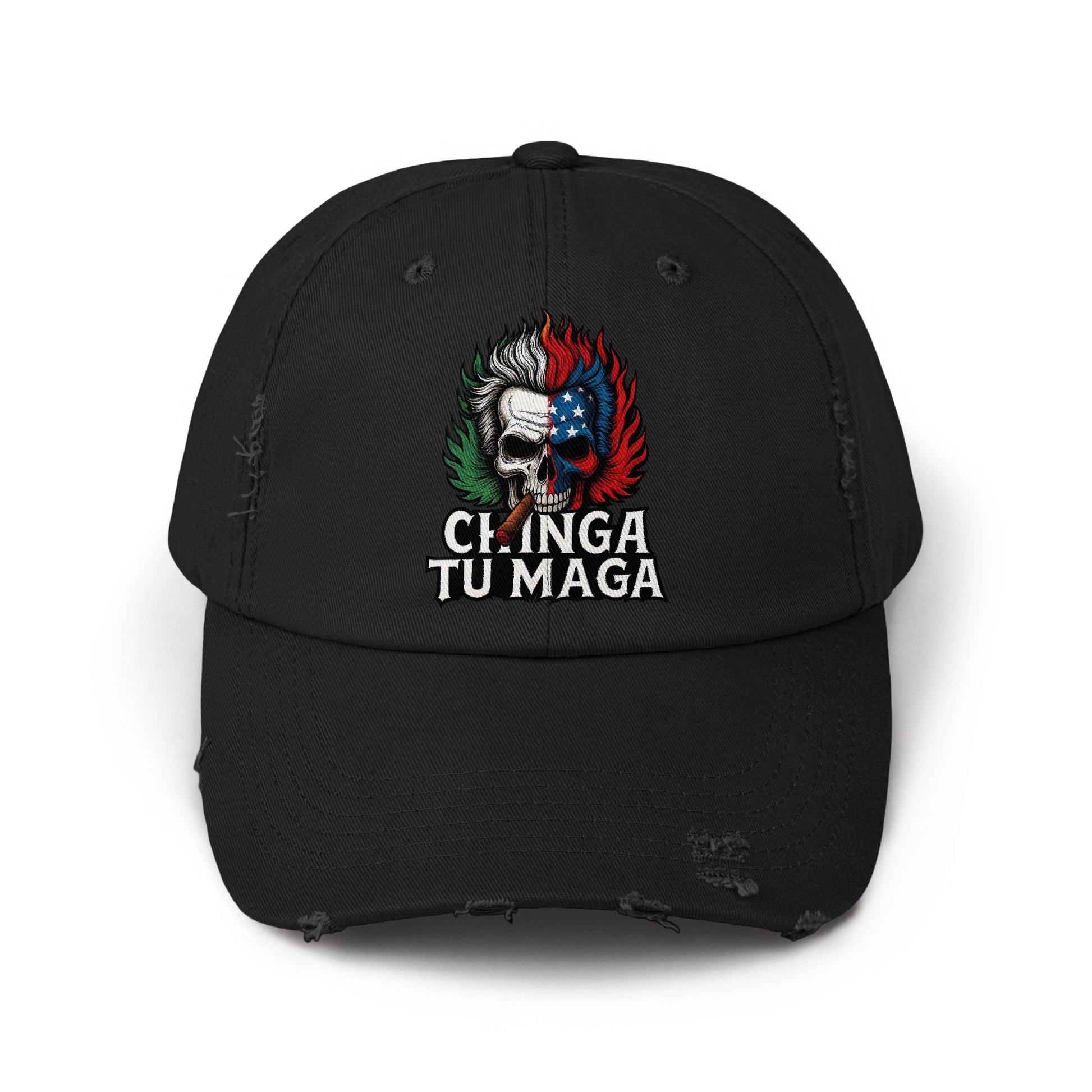 Chinga Tu Maga Embroidered Skull Design Hat product type