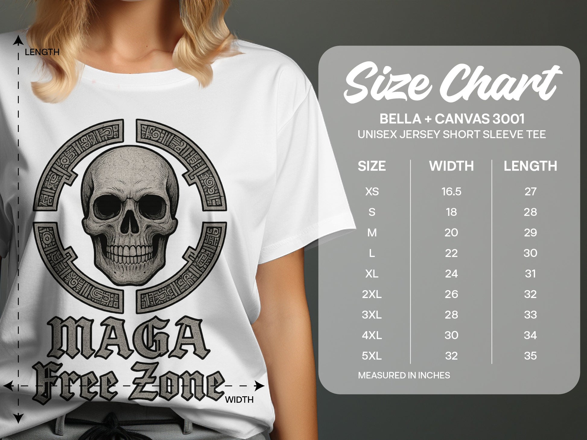 MAGA Free Zone Skull Design Jersey Short Sleeve Tee