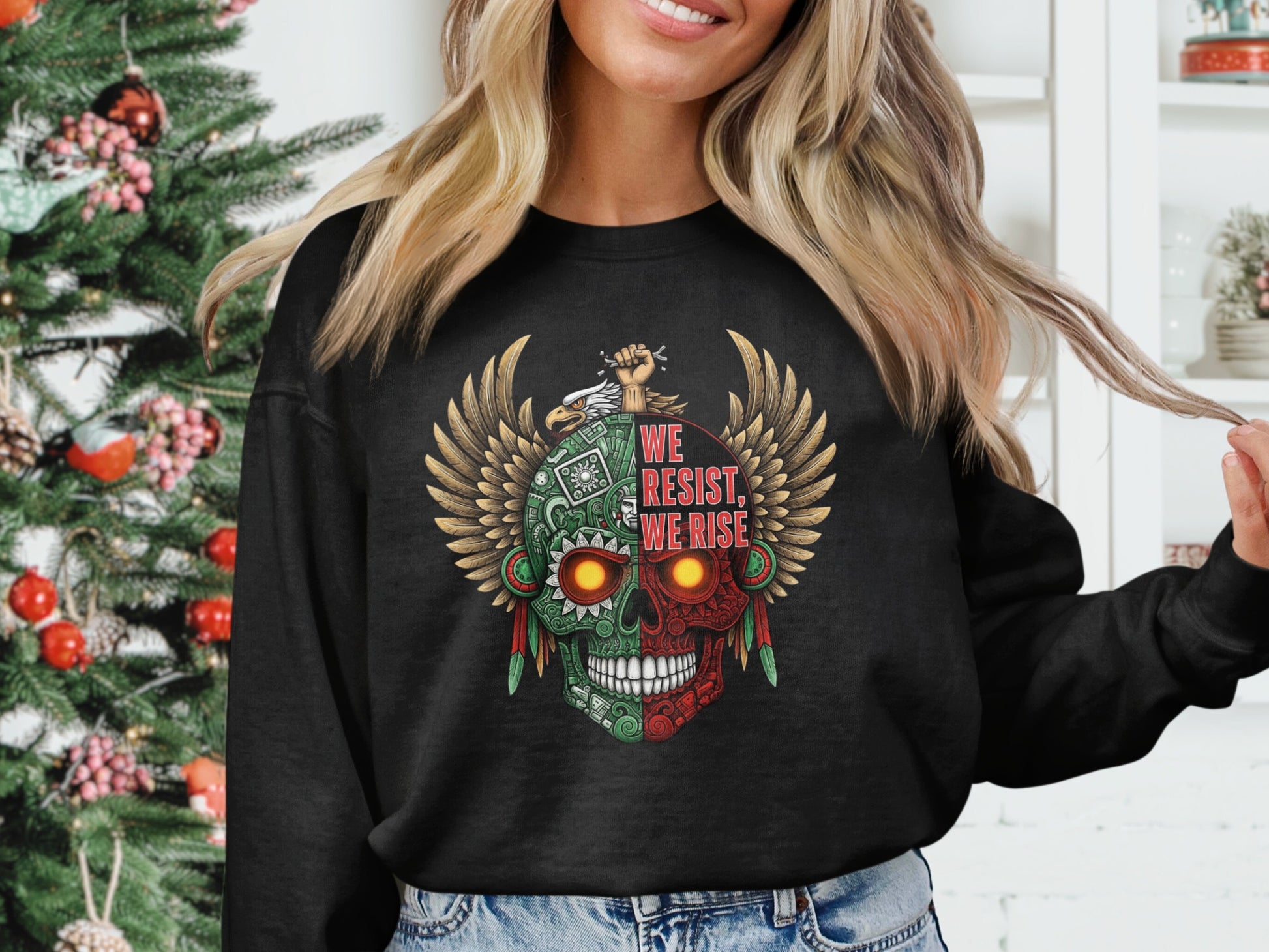 We Resist We Rise Colorful Skull Graphic Sweatshirt product