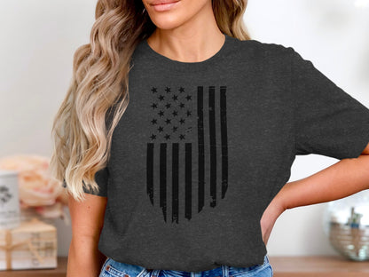 Patriotic T-Shirt with Black American Flag product type