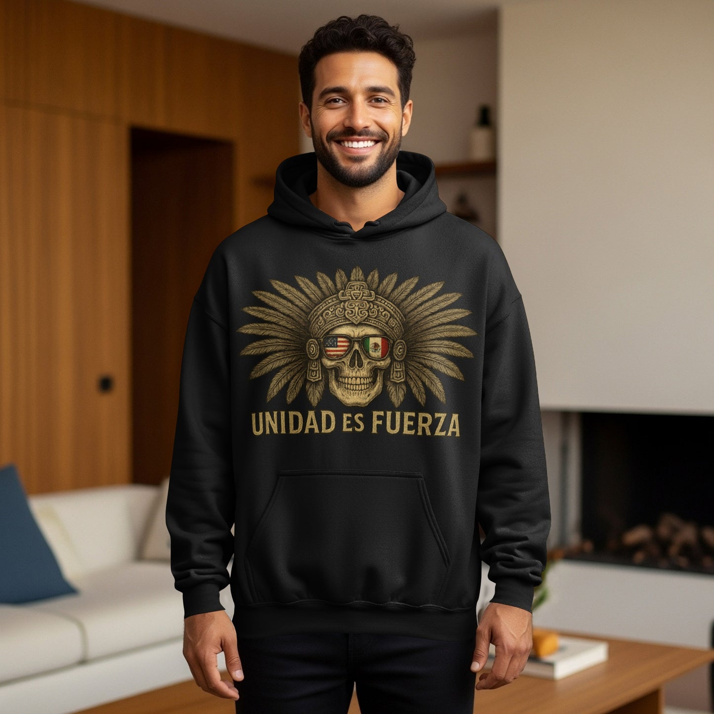 Unidad Es Fuerza Skull Hoodie