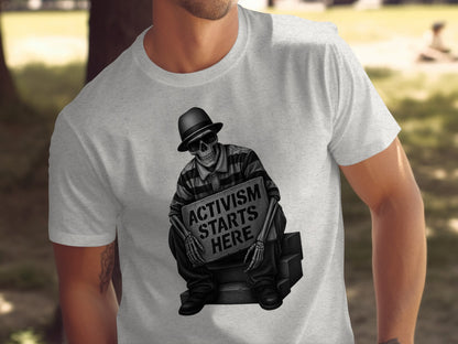 Activism Starts Here Skeleton Design T Shirt product type