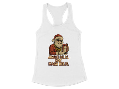 Jingle Bells Not Maga Hells Santa Claus Tank Top