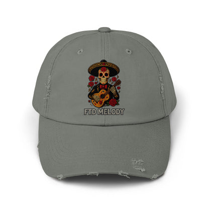 FTD Melody Skull Design Distressed Green Cap product