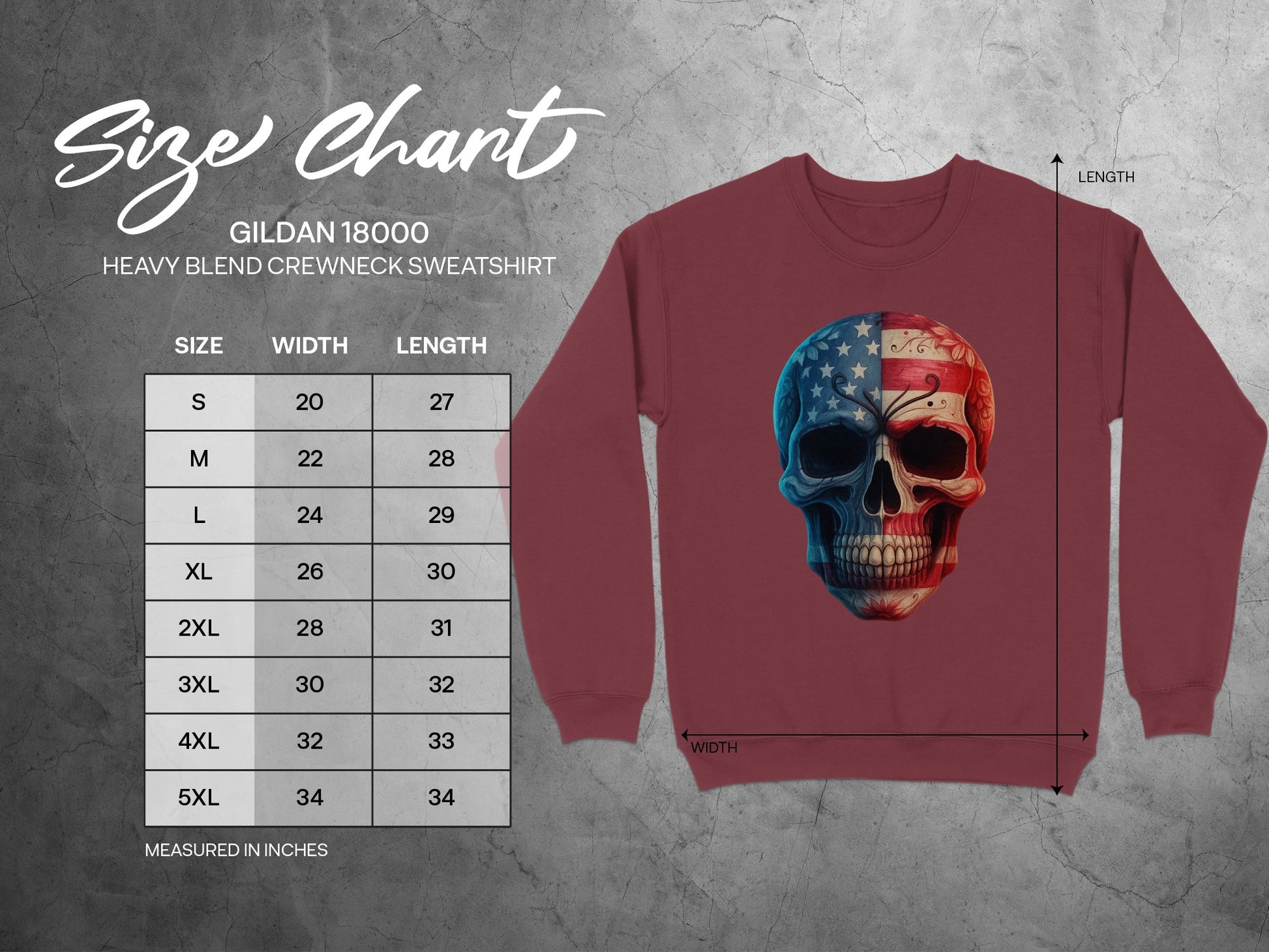 American Flag Skull Crewneck Sweatshirt product type