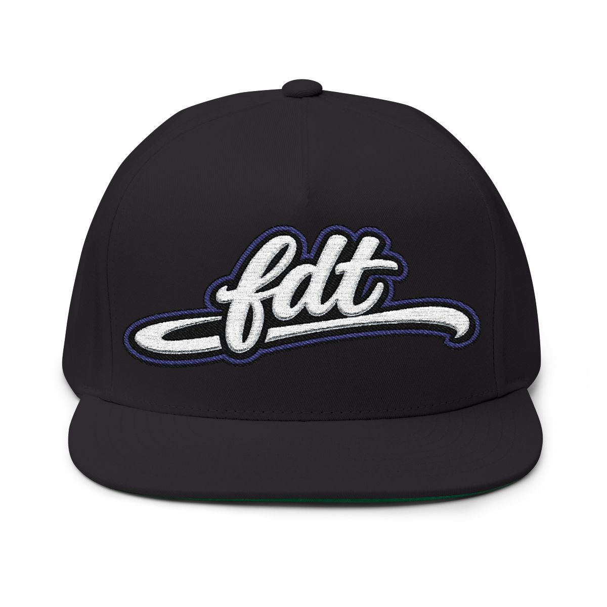 Stylish FDT Embroidered Design Black Cap Hat