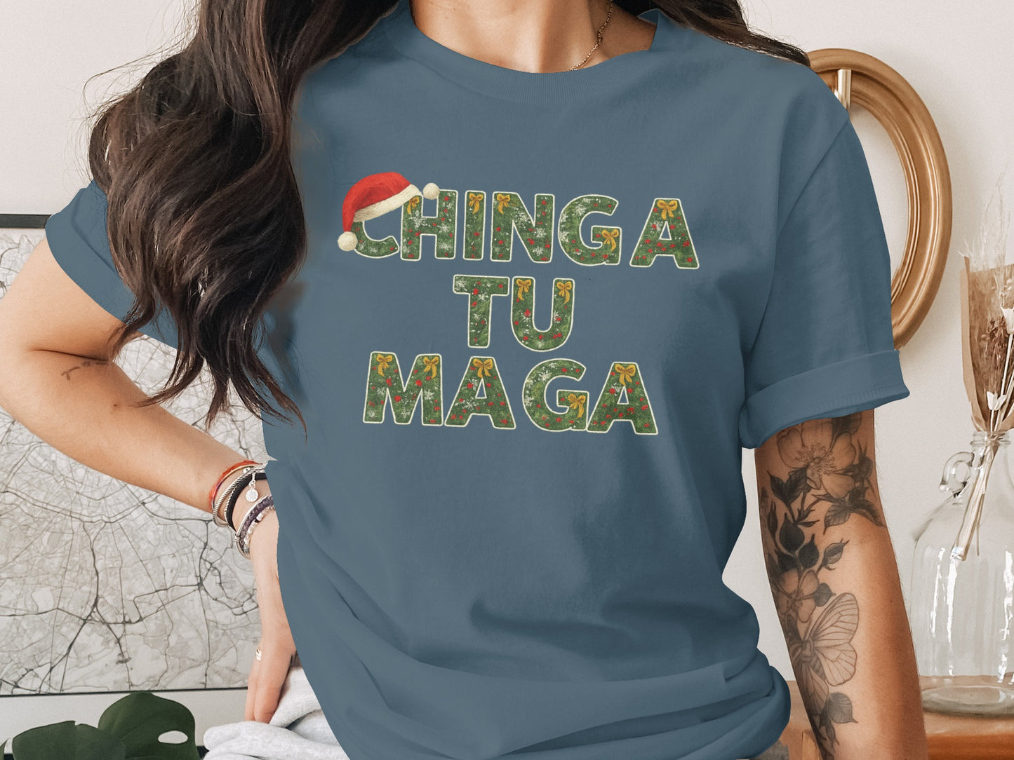 Chinga Tu Maga Festive Holiday Graphic T-Shirt