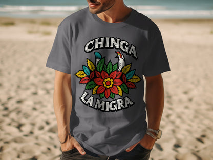 Colorful Floral Design Chinga LaMigra Graphic T-Shirt Product