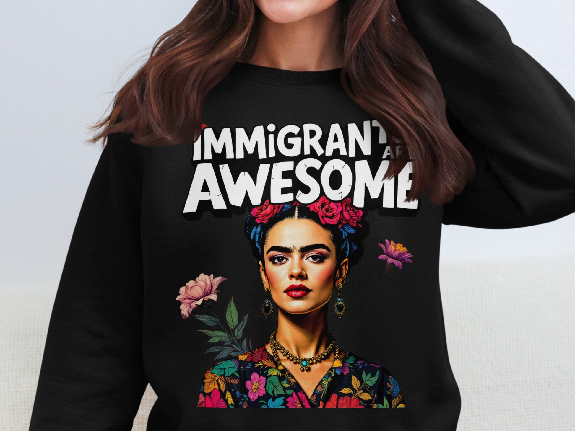 Immigrants Are Awesome Graphic Print Sweater product