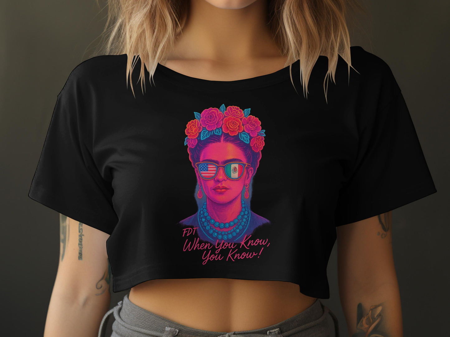 Frida Kahlo Crop Top Anti Trump no Kings in America Protest Shirt FDT T-Shirts