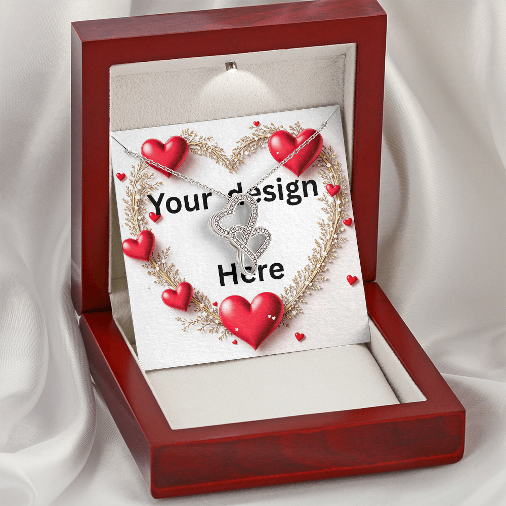 Custom Valentine's Day Necklace + Personalized Card Set | Gift for Girlfriend Wife Anniversary Birthday
