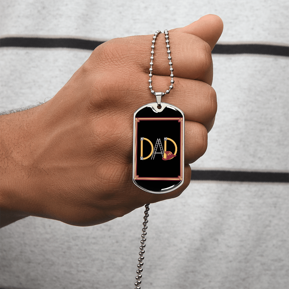 Father gift retirement personalized custom necklace tag fine jewelry