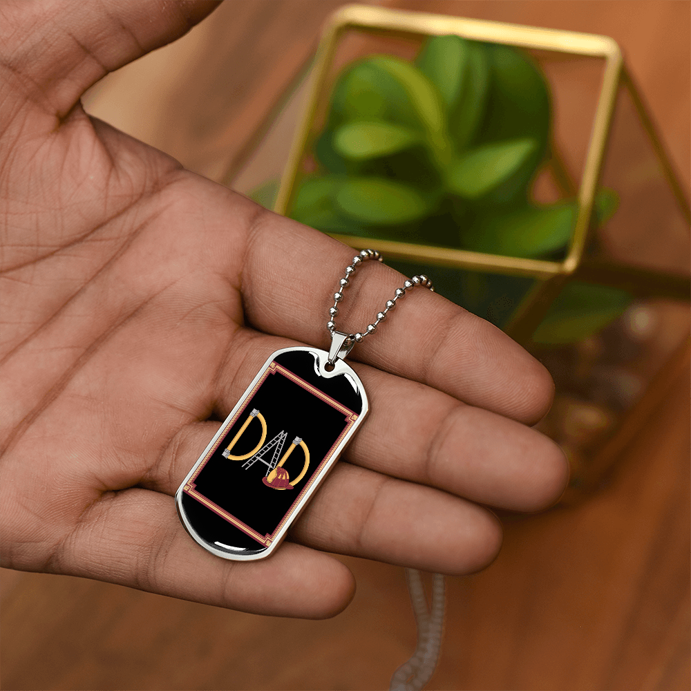 Father gift retirement personalized custom necklace tag fine jewelry
