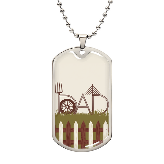 Father gift retirement personalized custom necklace tag fine jewelry