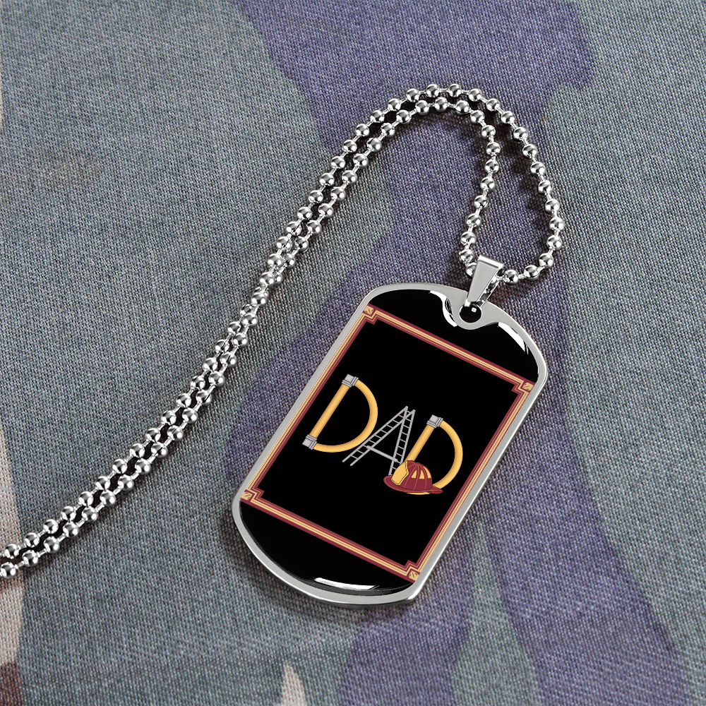 Father gift retirement personalized custom necklace tag fine jewelry