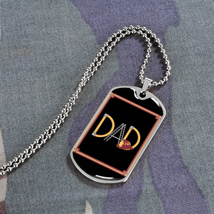 Father gift retirement personalized custom necklace tag fine jewelry