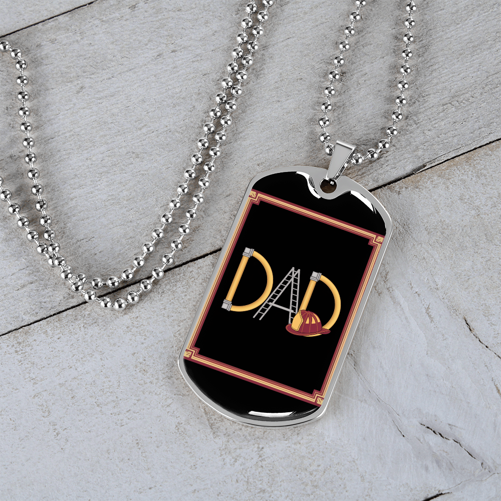 Father gift retirement personalized custom necklace tag fine jewelry