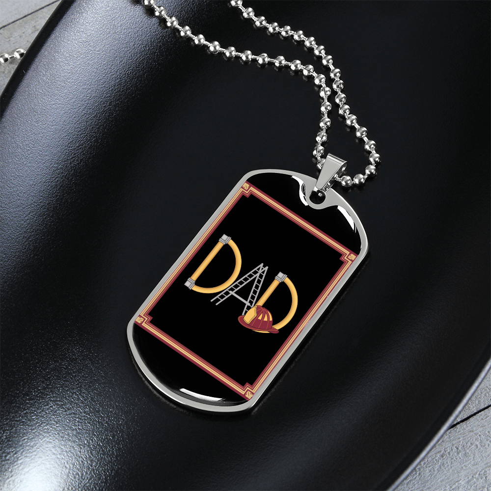 Father gift retirement personalized custom necklace tag fine jewelry