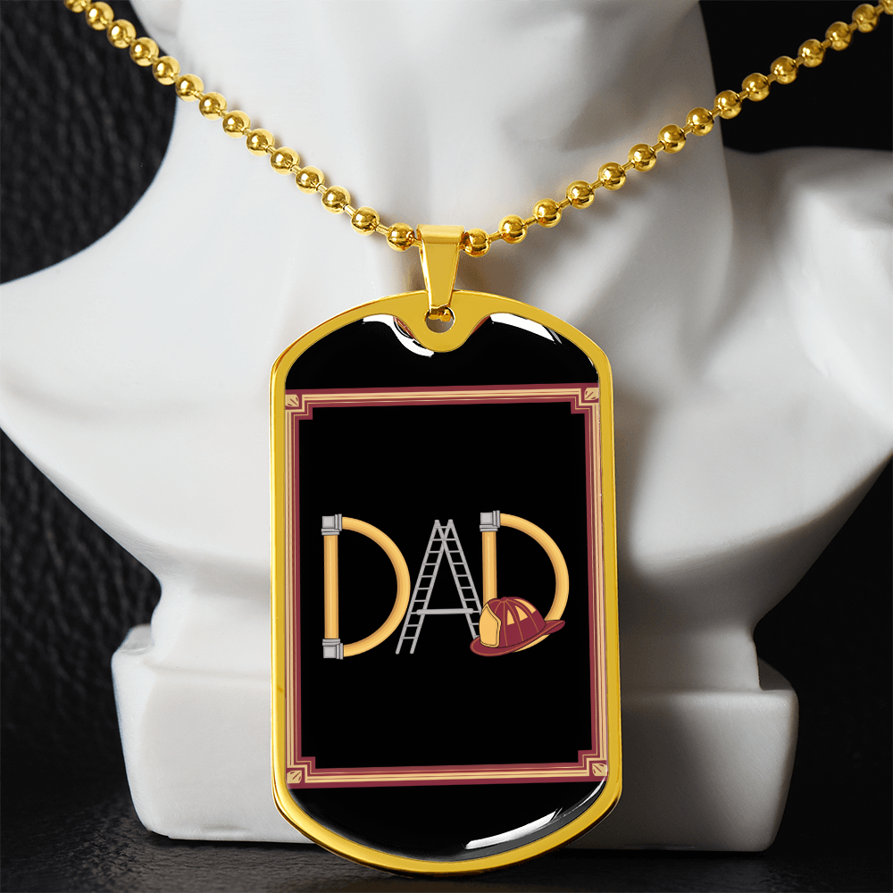 Father gift retirement personalized custom necklace tag fine jewelry