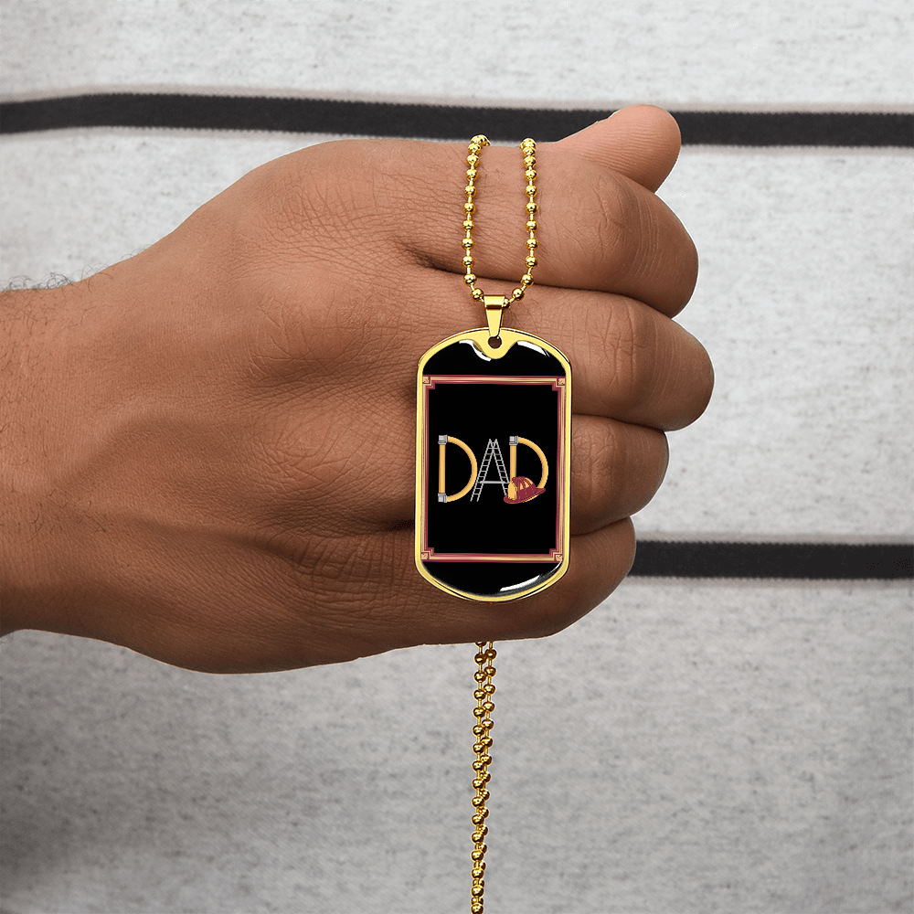 Father gift retirement personalized custom necklace tag fine jewelry