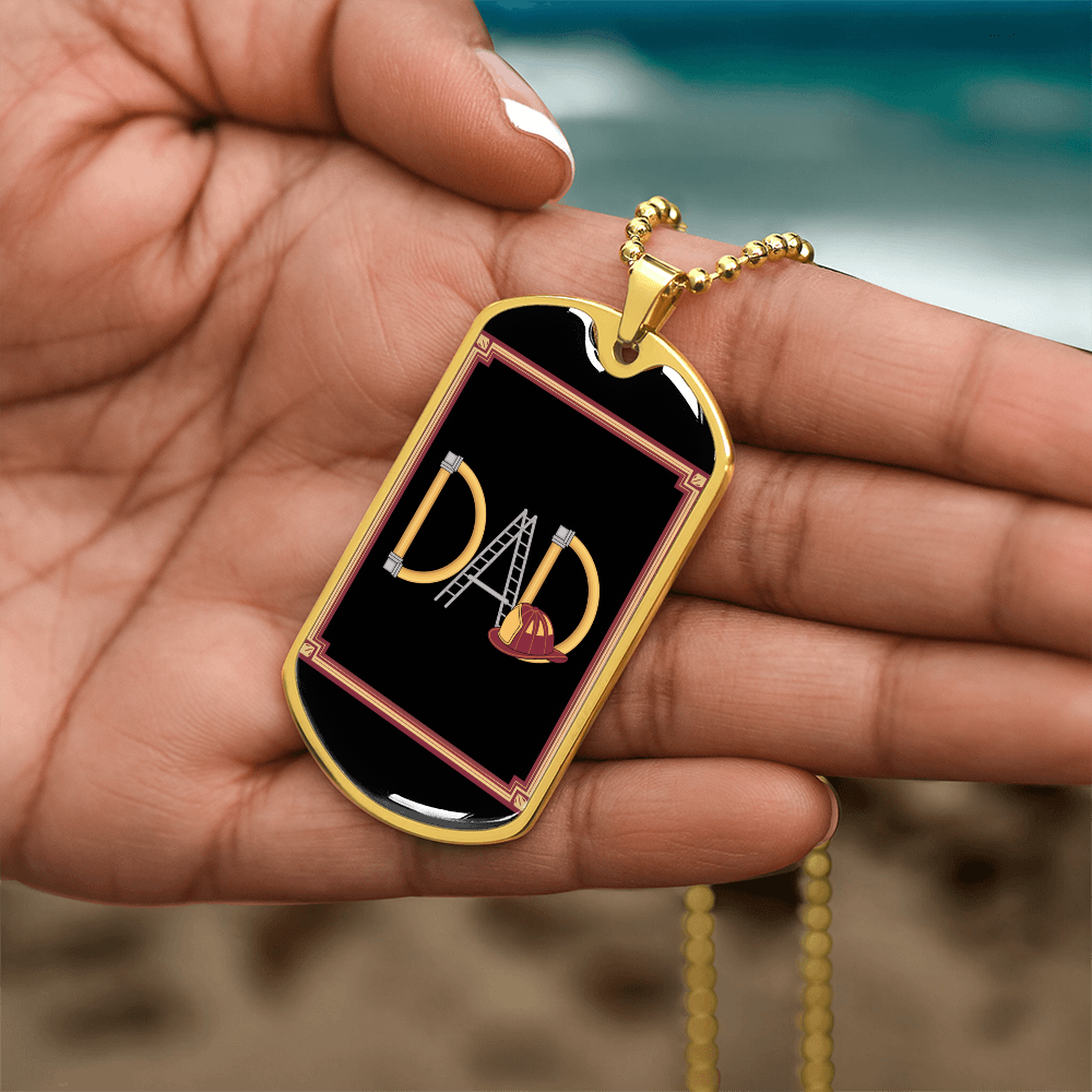 Father gift retirement personalized custom necklace tag fine jewelry
