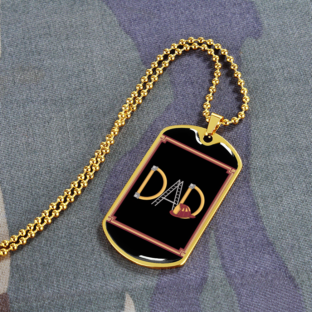 Father gift retirement personalized custom necklace tag fine jewelry