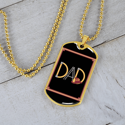 Father gift retirement personalized custom necklace tag fine jewelry
