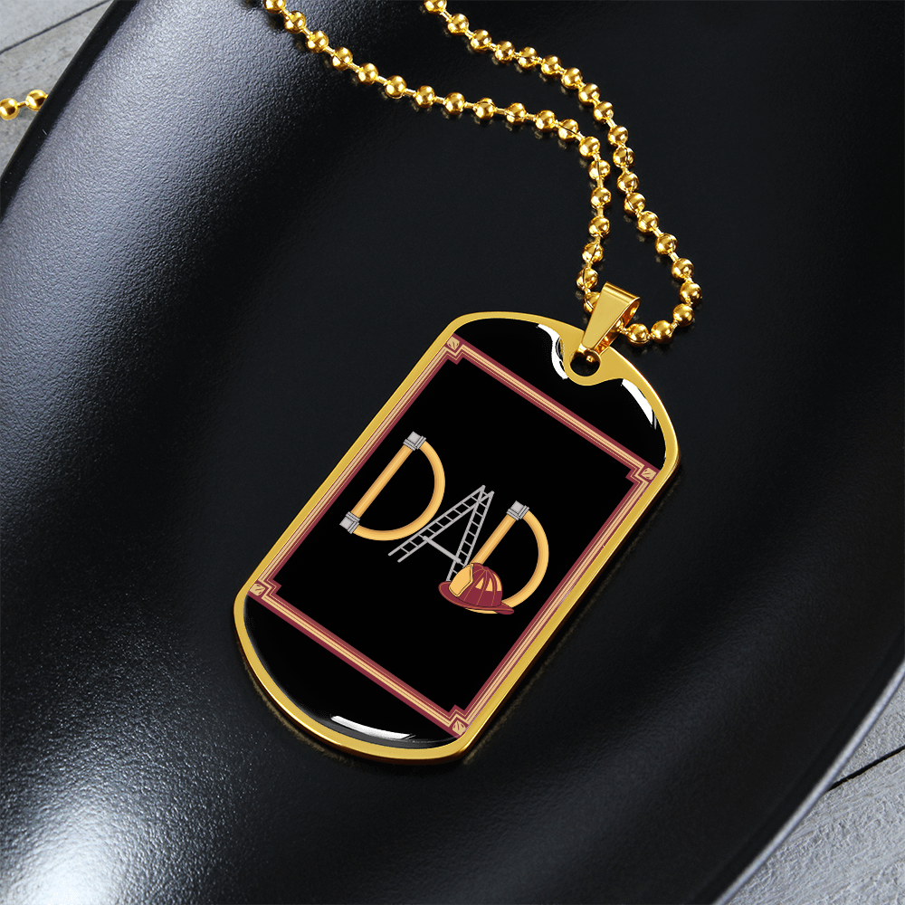 Father gift retirement personalized custom necklace tag fine jewelry