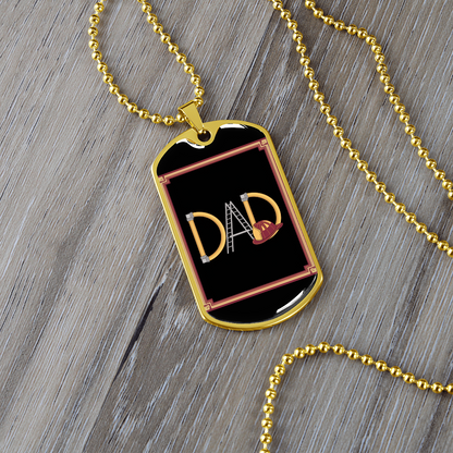 Father gift retirement personalized custom necklace tag fine jewelry