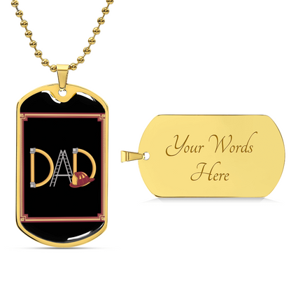 Father gift retirement personalized custom necklace tag fine jewelry