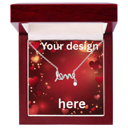 Custom Valentine's Day Necklace + Personalized Card Set | Romantic Jewelry Wife Girlfriend Anniversary
