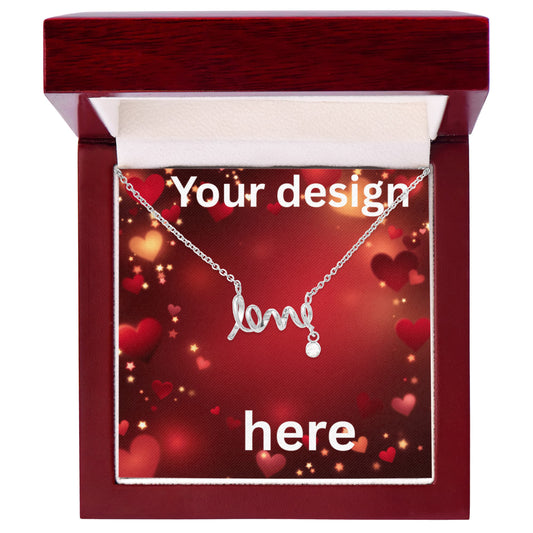 Custom Valentine's Day Necklace + Personalized Card Set | Romantic Jewelry Wife Girlfriend Anniversary
