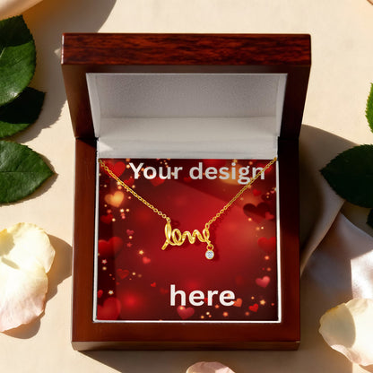 Custom Valentine's Day Necklace + Personalized Card Set | Romantic Jewelry Wife Girlfriend Anniversary