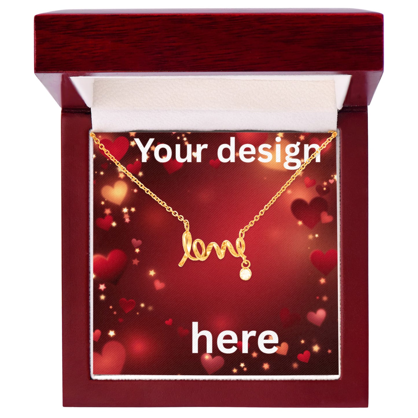 Custom Valentine's Day Necklace + Personalized Card Set | Romantic Jewelry Wife Girlfriend Anniversary