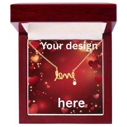 Custom Valentine's Day Necklace + Personalized Card Set | Romantic Jewelry Wife Girlfriend Anniversary