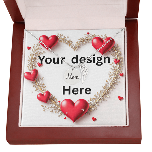 Valentine's Day Necklace and Custom Card Bundle - Personalized Jewelry | Wife Girlfriend Anniversary Gift