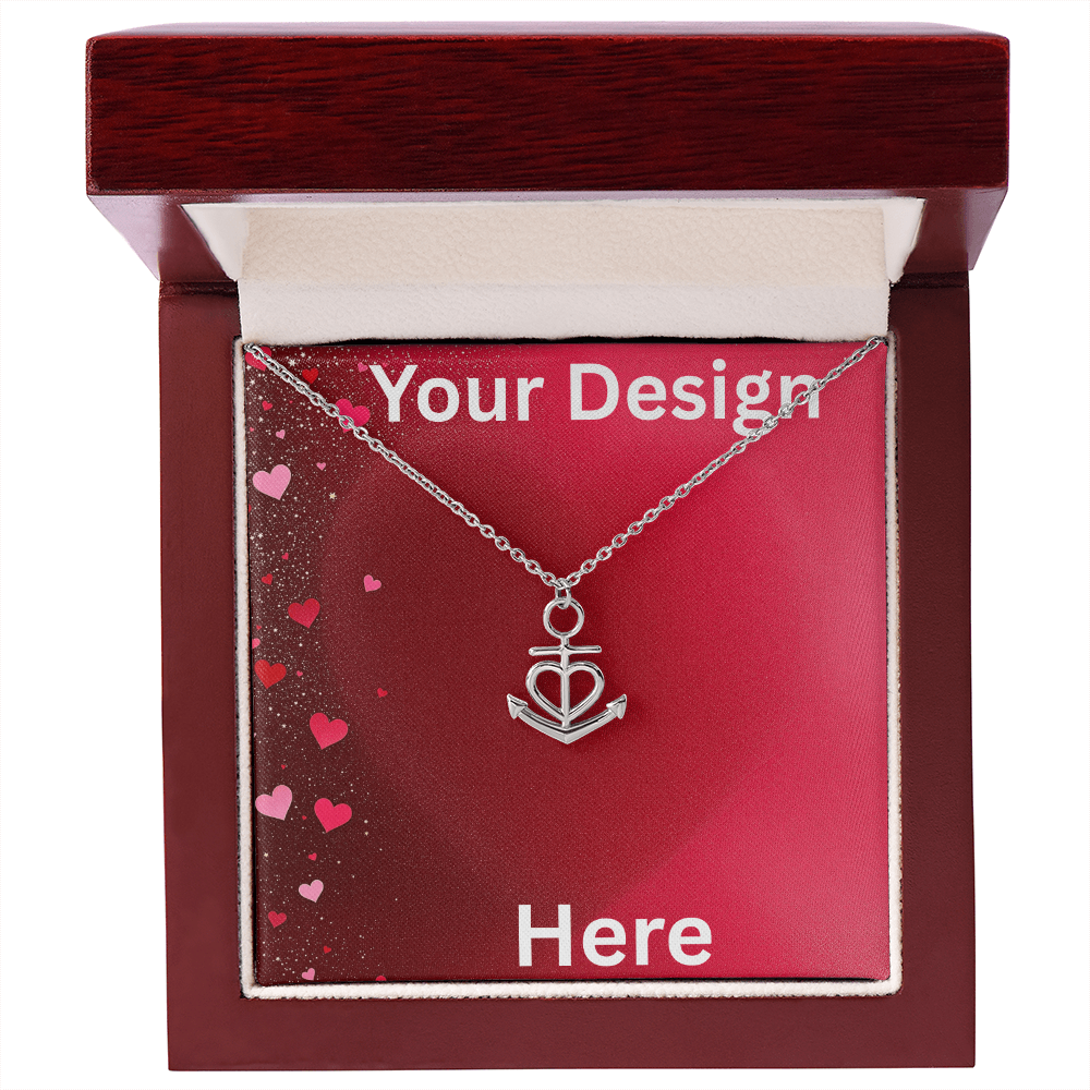 Personalized Valentine's Day Necklace Gift Set with Custom Love Card | Wife Girlfriend Anniversary