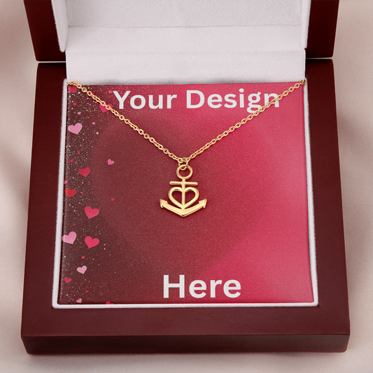 Personalized Valentine's Day Necklace Gift Set with Custom Love Card | Wife Girlfriend Anniversary