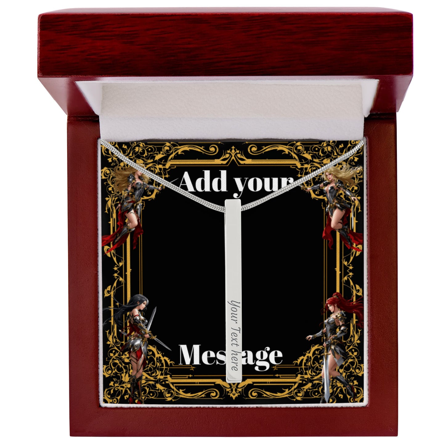 Engraved Valentine's Day Necklace with Custom Love Message Card | Gift for Husband Boyfriend Anniversary