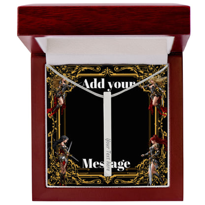 Engraved Valentine's Day Necklace with Custom Love Message Card | Gift for Husband Boyfriend Anniversary