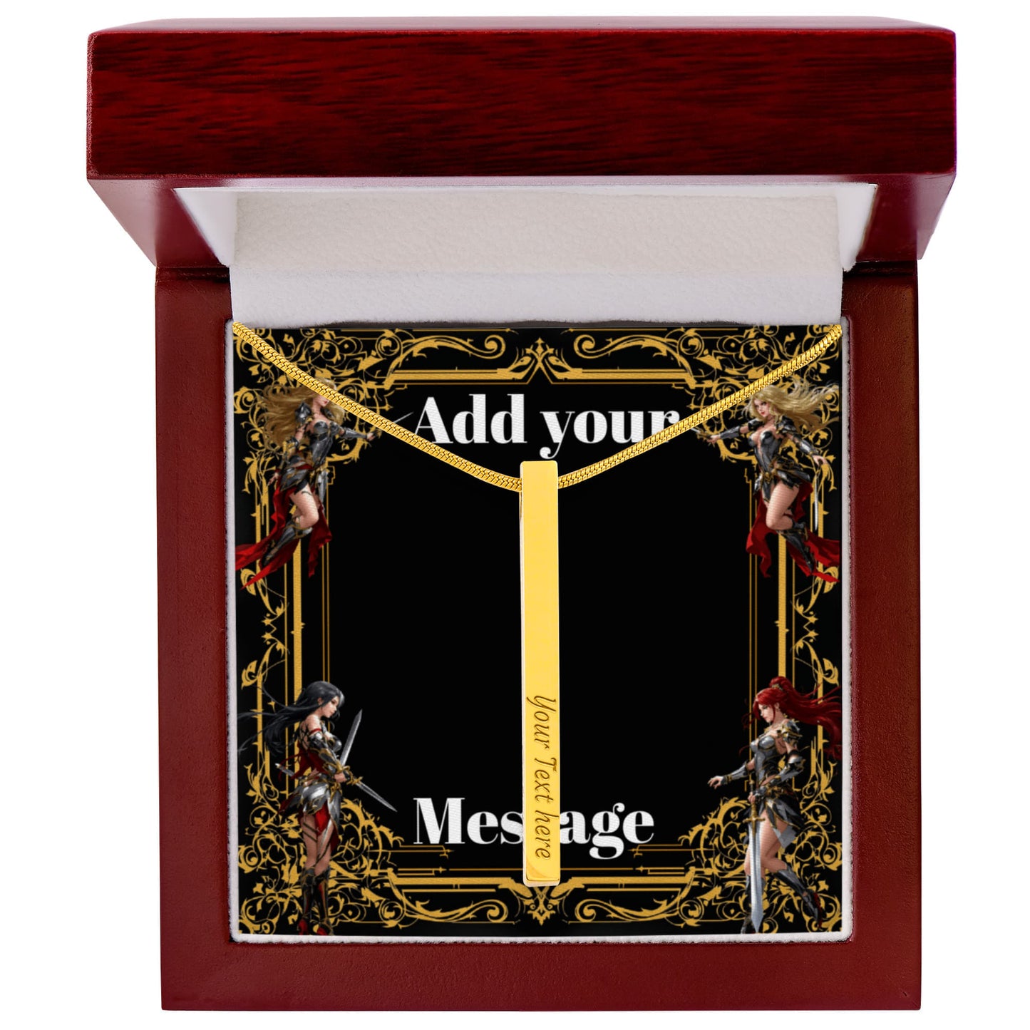 Engraved Valentine's Day Necklace with Custom Love Message Card | Gift for Husband Boyfriend Anniversary