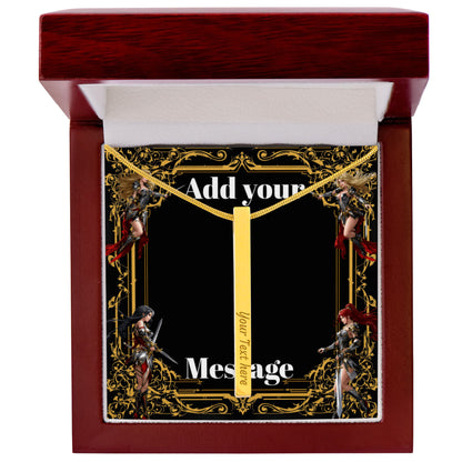 Engraved Valentine's Day Necklace with Custom Love Message Card | Gift for Husband Boyfriend Anniversary