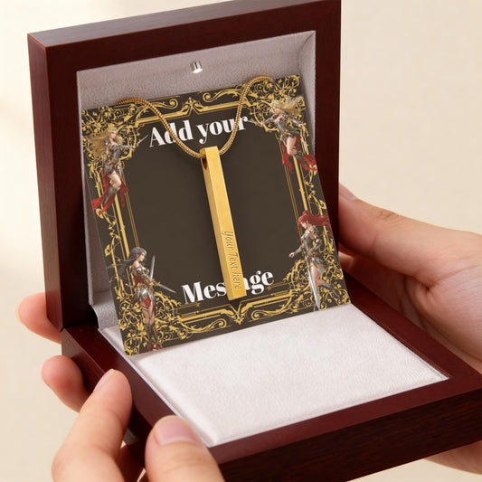 Engraved Valentine's Day Necklace with Custom Love Message Card | Gift for Husband Boyfriend Anniversary